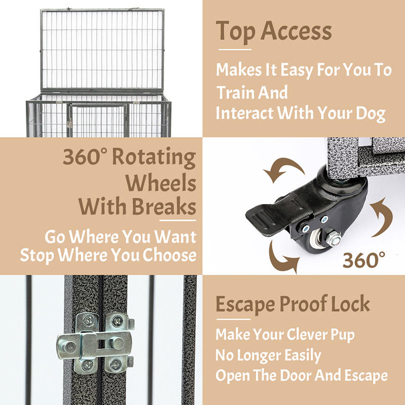 Cage del cane metallico pieghevole a tubo superiore aperto Cage del cane metallico pieghevole a tubo superiore aperto