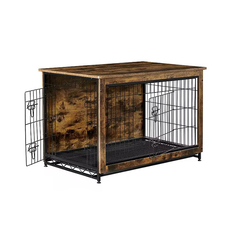 Cage per cani in legno interno rustico marrone Cage per cani in legno interno rustico marrone