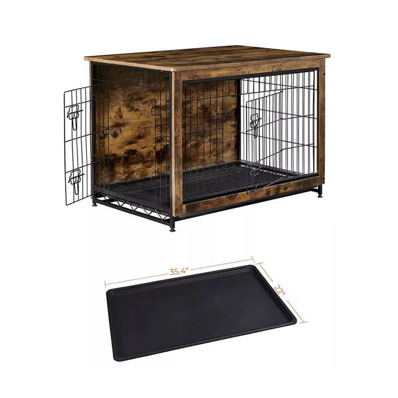 Cage per cani in legno interno rustico marrone Cage per cani in legno interno rustico marrone