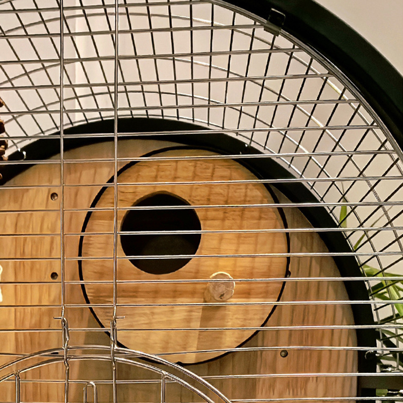 Gabbia per uccelli in legno in acciaio naturale rimovibile villa pappagallo Gabbia per uccelli in legno in acciaio naturale rimovibile villa pappagallo