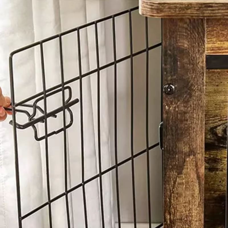 Cage per cani in legno interno rustico marrone Cage per cani in legno interno rustico marrone