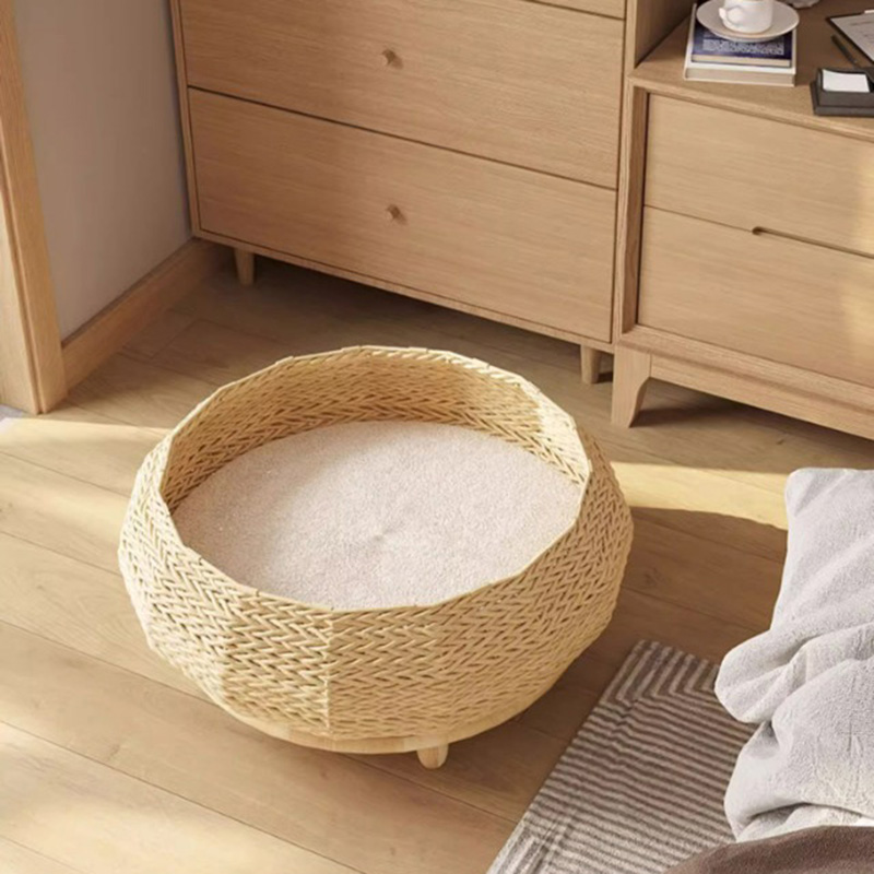 Nest di carta kraft naturale fatti a mano Letto per gatto intrecciato Nest di carta kraft naturale fatti a mano Letto per gatto intrecciato