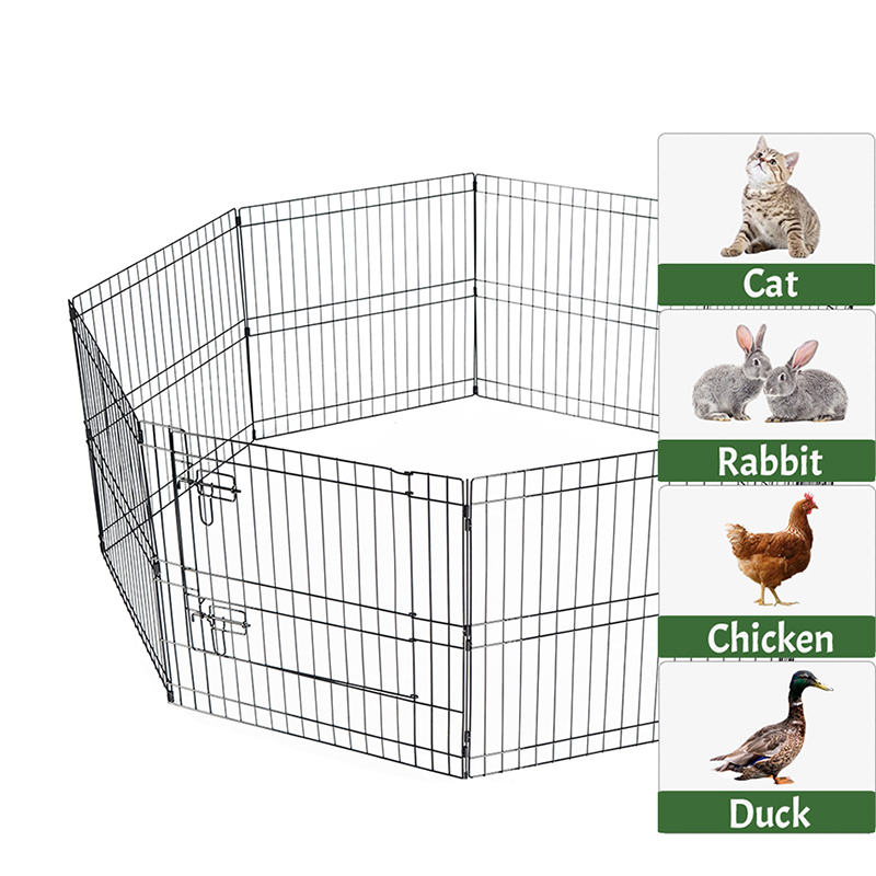 Plopen per cane metallico a filo pieghevole a 8 pannelli con coperchio superiore e cuscinetto inferiore Plopen per cane metallico a filo pieghevole a 8 pannelli con coperchio superiore e cuscinetto inferiore