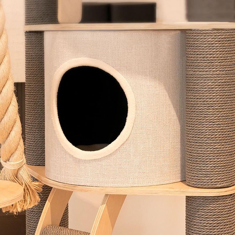 Torre Pavimento al soffitto Talbero gatto in legno in legno massiccio interno Torre Pavimento al soffitto Talbero gatto in legno in legno massiccio interno