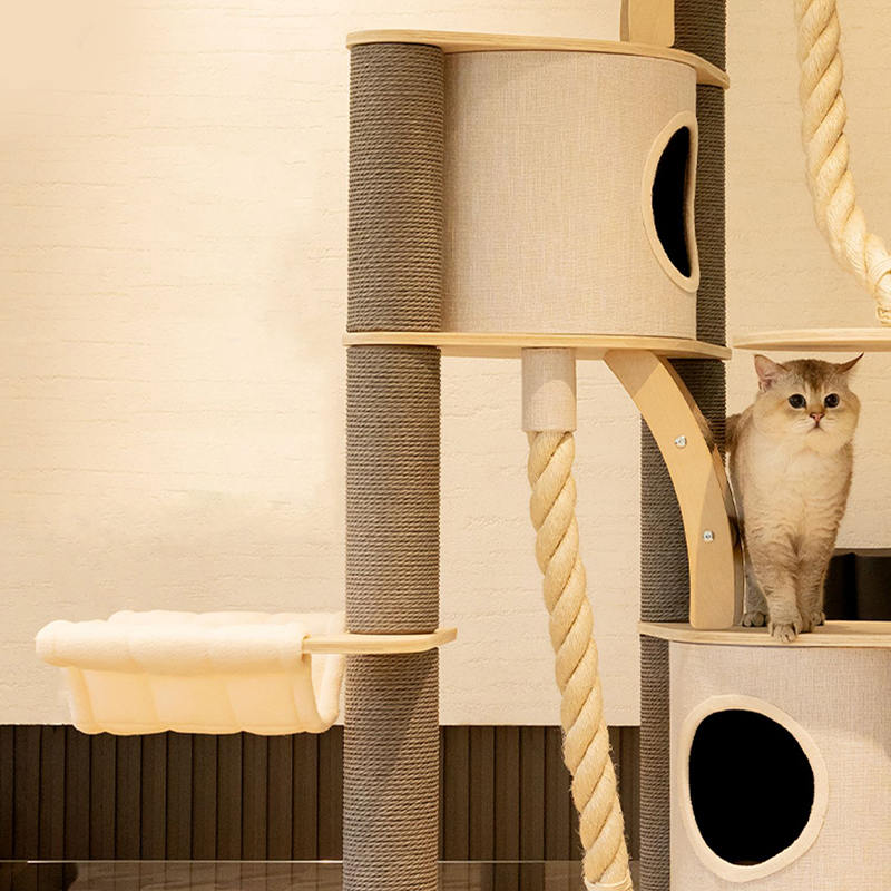 Torre Pavimento al soffitto Talbero gatto in legno in legno massiccio interno Torre Pavimento al soffitto Talbero gatto in legno in legno massiccio interno