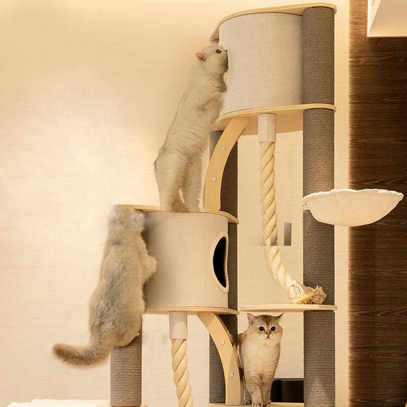 Torre Pavimento al soffitto Talbero gatto in legno in legno massiccio interno Torre Pavimento al soffitto Talbero gatto in legno in legno massiccio interno