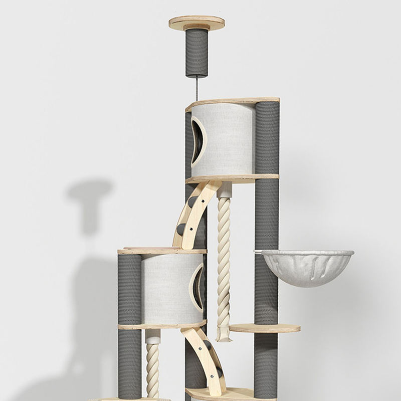 Torre Pavimento al soffitto Talbero gatto in legno in legno massiccio interno Torre Pavimento al soffitto Talbero gatto in legno in legno massiccio interno