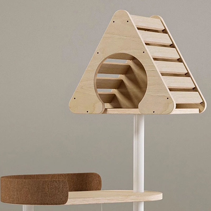Torre di legno geometrica minimalista a torre in legno condominiale nido di gatto albero gatto Torre di legno geometrica minimalista a torre in legno condominiale nido di gatto albero gatto