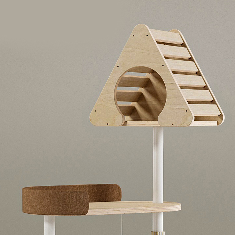 Torre di legno geometrica minimalista a torre in legno condominiale nido di gatto albero gatto Torre di legno geometrica minimalista a torre in legno condominiale nido di gatto albero gatto