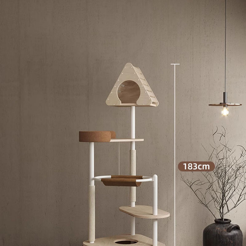 Torre di legno geometrica minimalista a torre in legno condominiale nido di gatto albero gatto Torre di legno geometrica minimalista a torre in legno condominiale nido di gatto albero gatto
