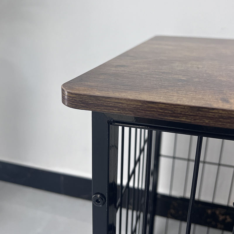 Grande gabbia per cani mobili in legno con vassoio rimovibile Grande gabbia per cani mobili in legno con vassoio rimovibile