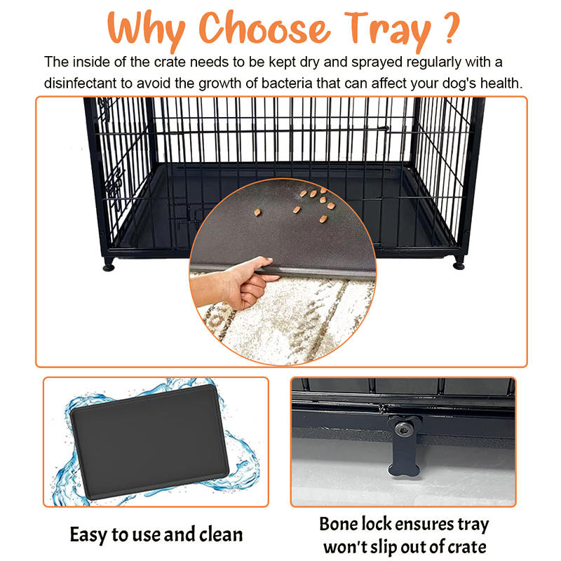 Grande gabbia per cani mobili in legno con vassoio rimovibile Grande gabbia per cani mobili in legno con vassoio rimovibile