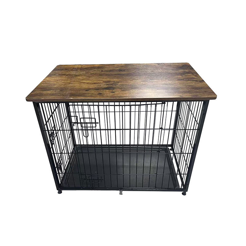 Grande gabbia per cani mobili in legno con vassoio rimovibile Grande gabbia per cani mobili in legno con vassoio rimovibile