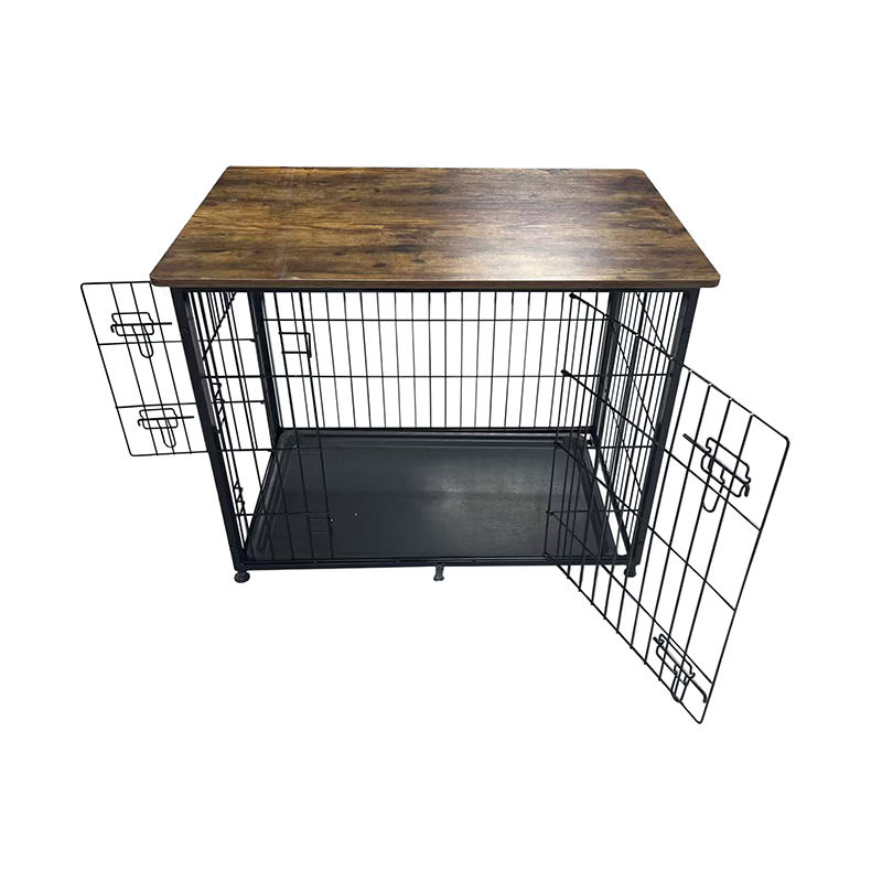 Grande gabbia per cani mobili in legno con vassoio rimovibile Grande gabbia per cani mobili in legno con vassoio rimovibile