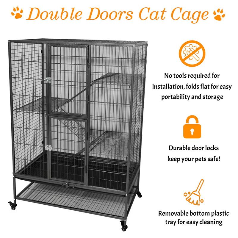 Grande gabbia per gatto da gatto da gatto da gallina da 2/3/3/3/4 livelli con ruote Grande gabbia per gatto da gatto da gatto da gallina da 2/3/3/3/4 livelli con ruote
