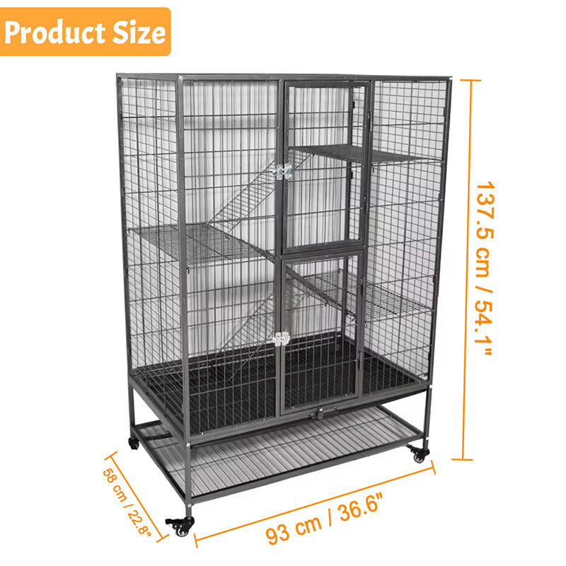 Grande gabbia per gatto da gatto da gatto da gallina da 2/3/3/3/4 livelli con ruote Grande gabbia per gatto da gatto da gatto da gallina da 2/3/3/3/4 livelli con ruote