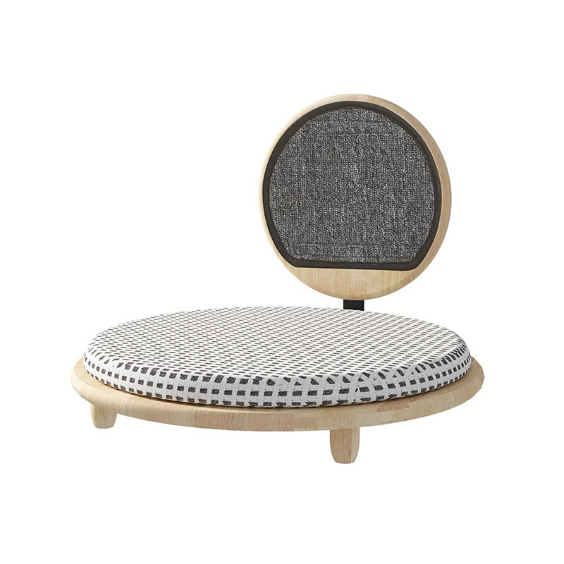 Nest del letto di gatto accogliente in legno massiccio con tavola di graffi