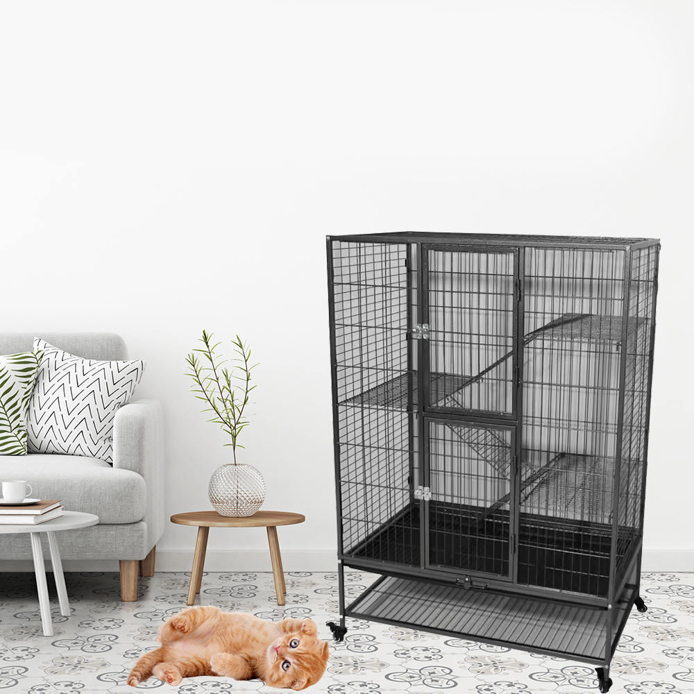 Grande gabbia per gatto da gatto da gatto da gallina da 2/3/3/3/4 livelli con ruote Grande gabbia per gatto da gatto da gatto da gallina da 2/3/3/3/4 livelli con ruote