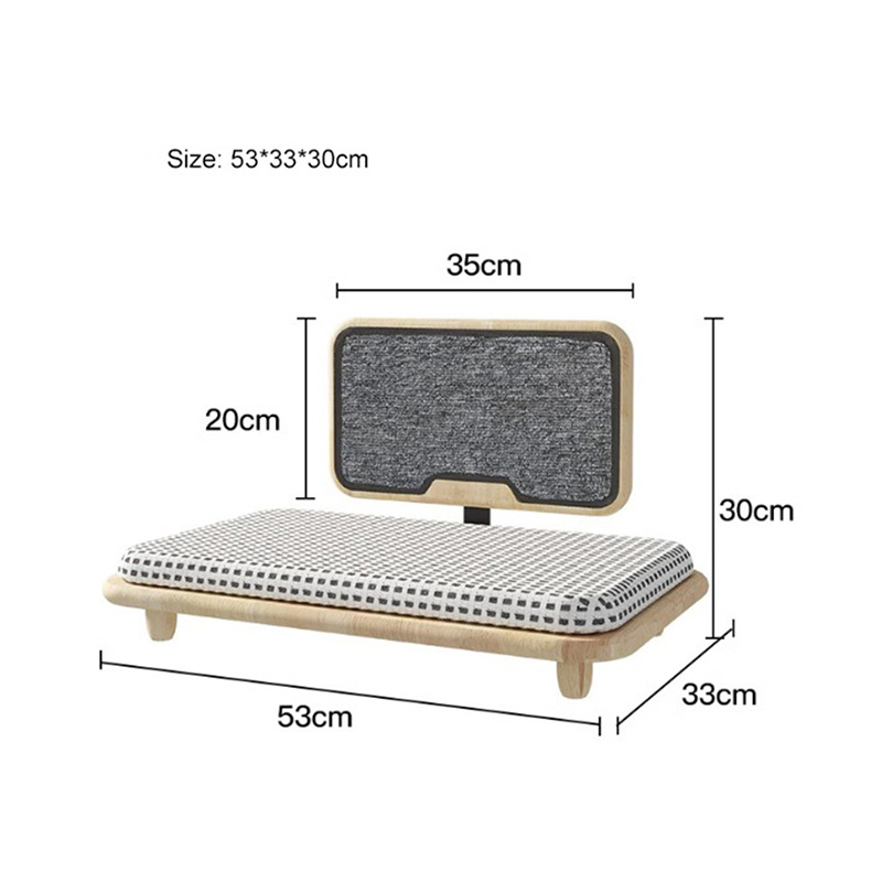 Nest del letto di gatto accogliente in legno massiccio con tavola di graffi Nest del letto di gatto accogliente in legno massiccio con tavola di graffi