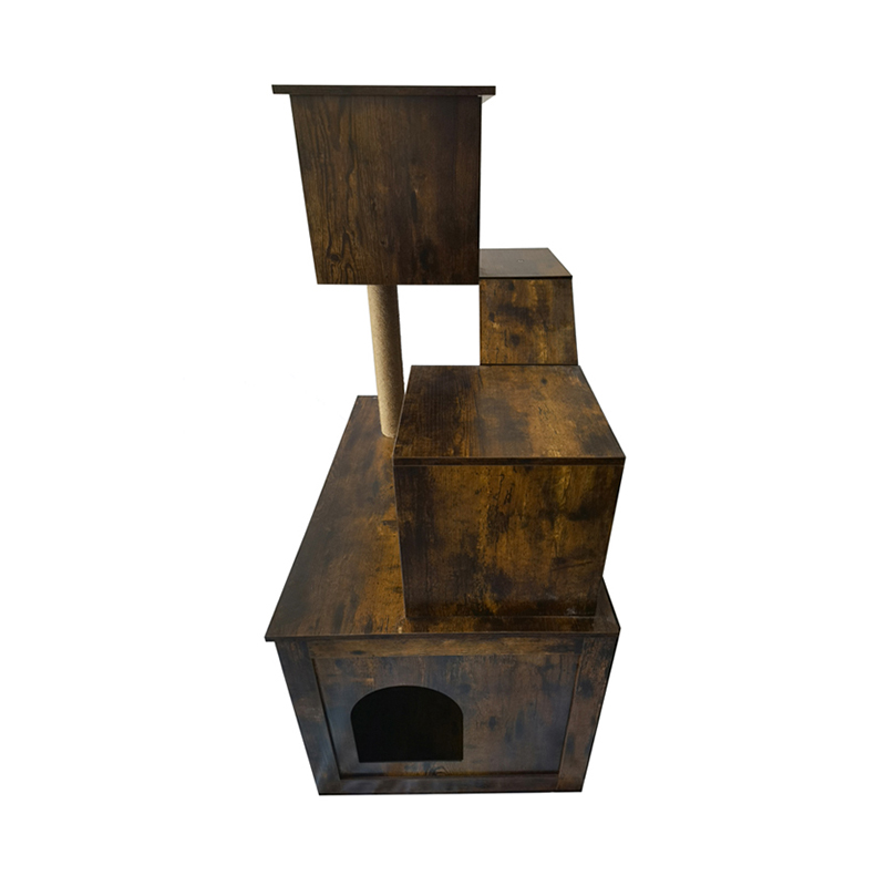 Torre di gatto in legno Torre Crampica per gatto interno con lettiera Torre di gatto in legno Torre Crampica per gatto interno con lettiera