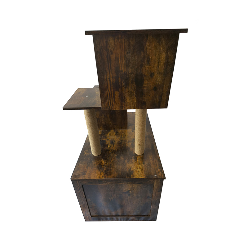 Torre di gatto in legno Torre Crampica per gatto interno con lettiera Torre di gatto in legno Torre Crampica per gatto interno con lettiera