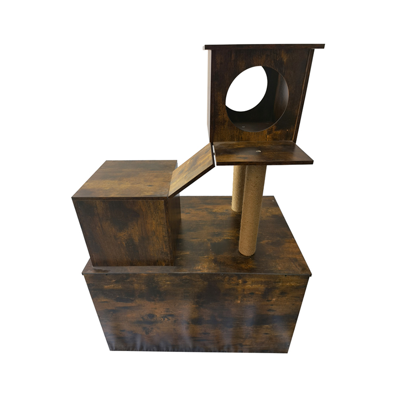 Torre di gatto in legno Torre Crampica per gatto interno con lettiera Torre di gatto in legno Torre Crampica per gatto interno con lettiera