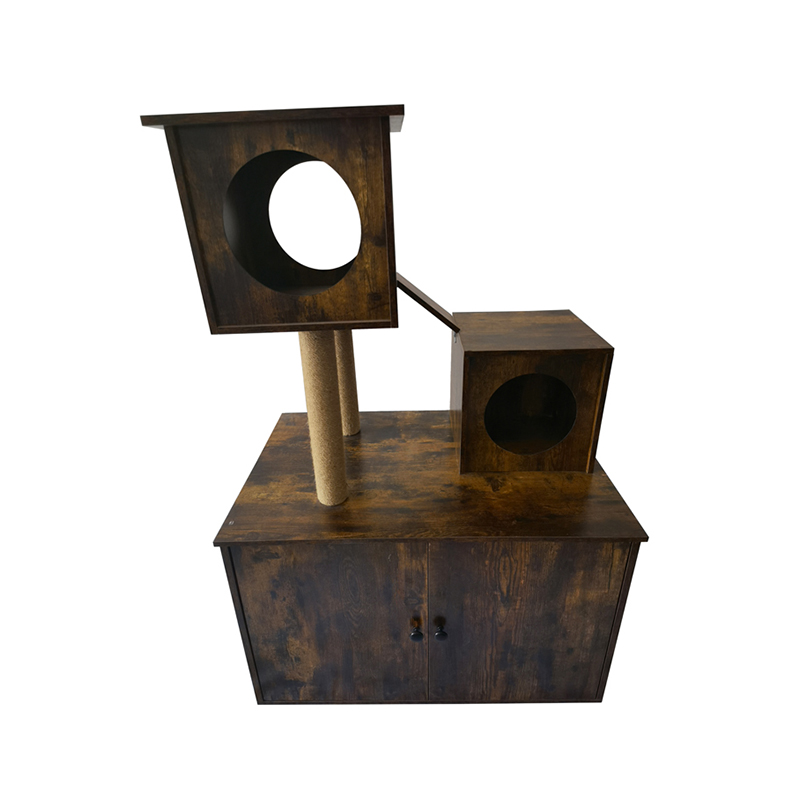 Torre di gatto in legno Torre Crampica per gatto interno con lettiera Torre di gatto in legno Torre Crampica per gatto interno con lettiera
