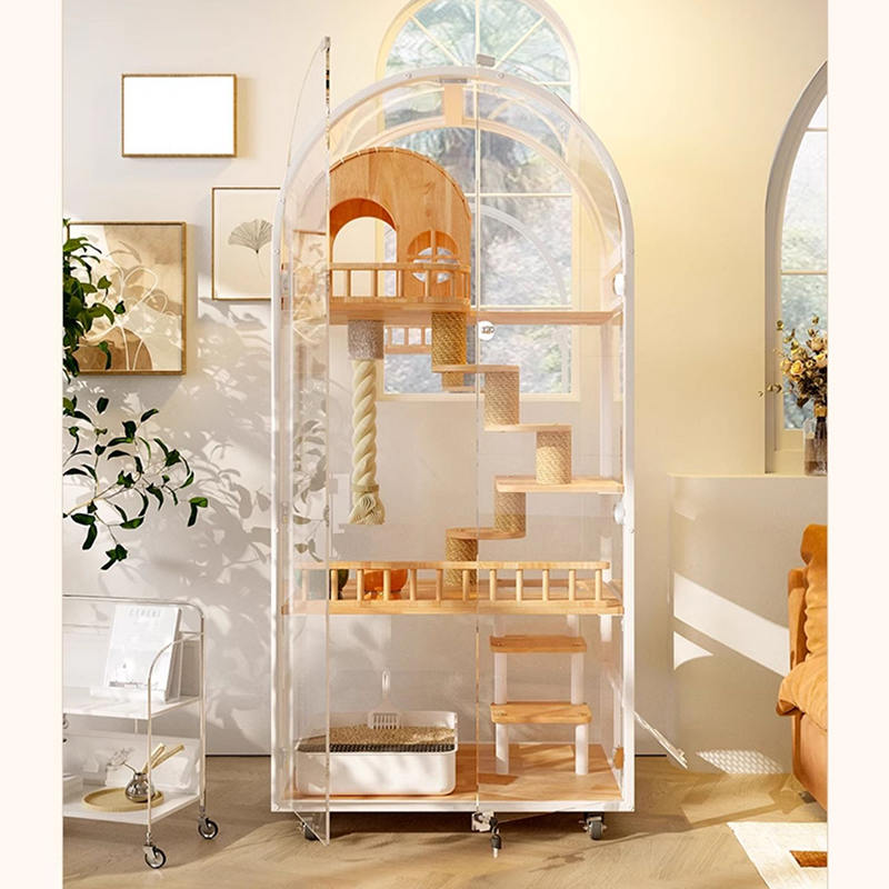 Hotel per gatti in legno interno Hotel Panoramica Villa Solid Cat Gage Armadio Hotel per gatti in legno interno Hotel Panoramica Villa Solid Cat Gage Armadio