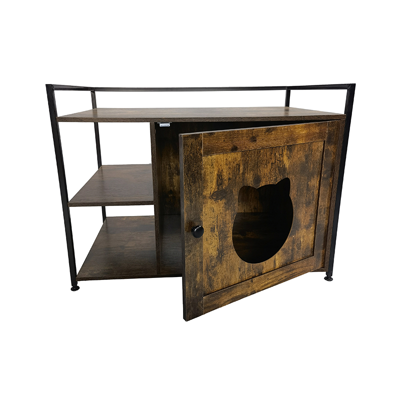 Gabbia per gatti in stile mobili con cabinetto di lettiera Gabbia per gatti in stile mobili con cabinetto di lettiera