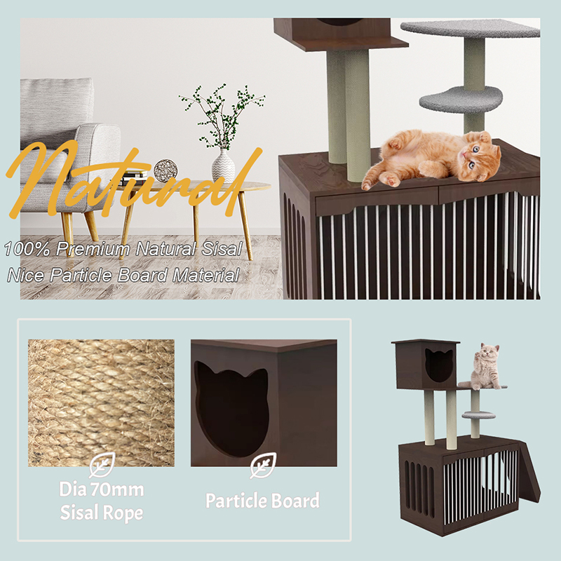Talbero da gatto da gallina con tela da arrampicata con torre gatto in legno Talbero da gatto da gallina con tela da arrampicata con torre gatto in legno
