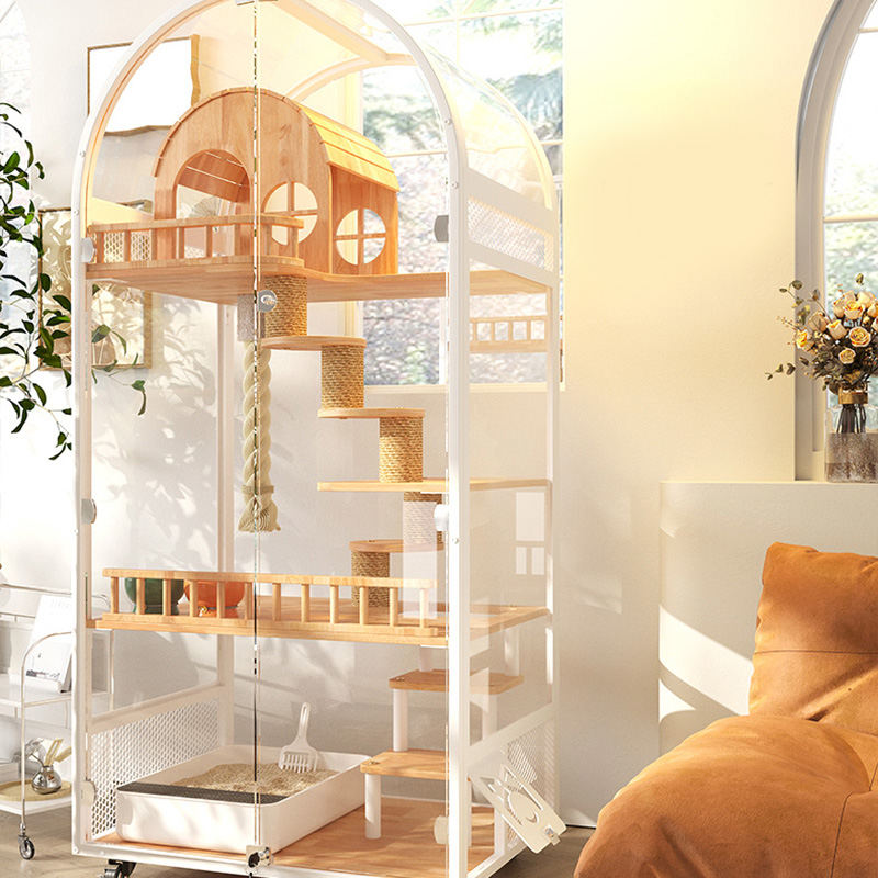 Hotel per gatti in legno interno Hotel Panoramica Villa Solid Cat Gage Armadio Hotel per gatti in legno interno Hotel Panoramica Villa Solid Cat Gage Armadio