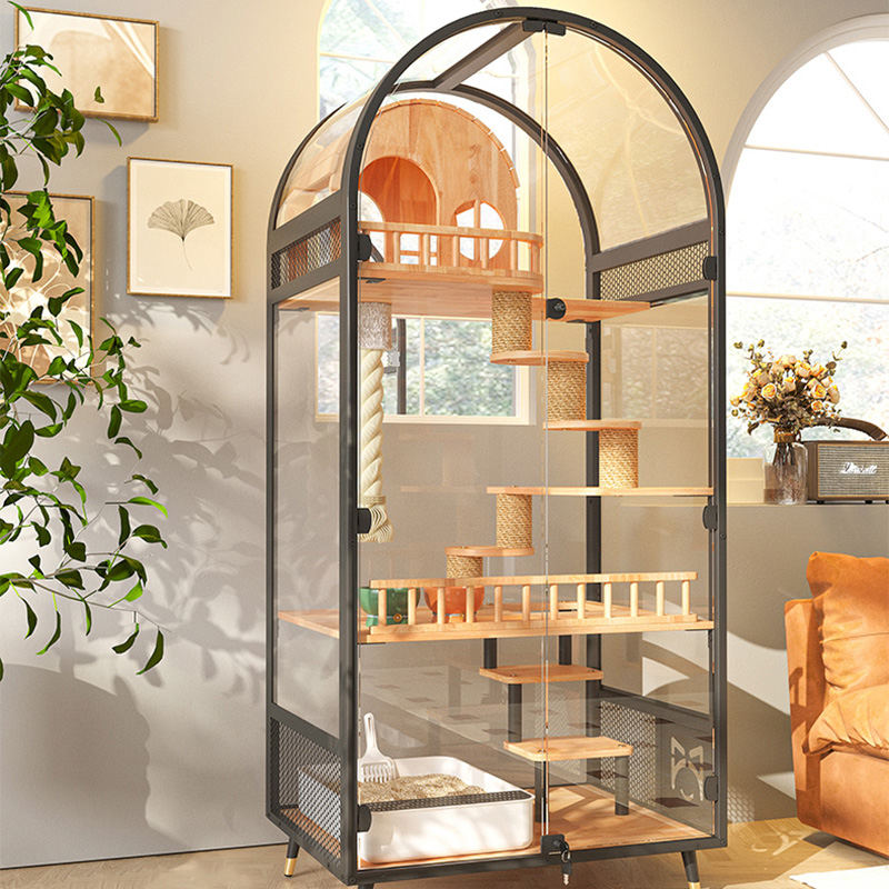 Hotel per gatti in legno interno Hotel Panoramica Villa Solid Cat Gage Armadio Hotel per gatti in legno interno Hotel Panoramica Villa Solid Cat Gage Armadio