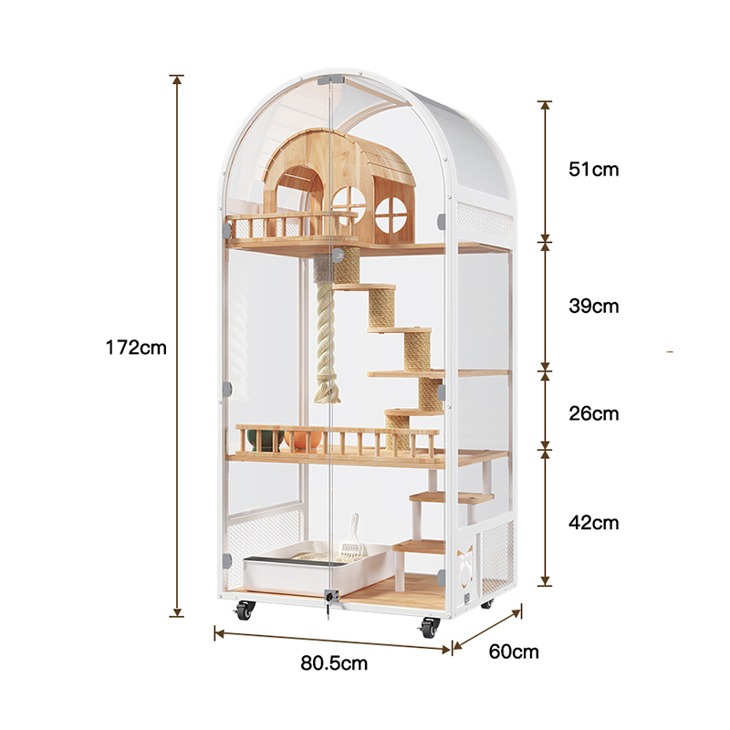 Hotel per gatti in legno interno Hotel Panoramica Villa Solid Cat Gage Armadio Hotel per gatti in legno interno Hotel Panoramica Villa Solid Cat Gage Armadio