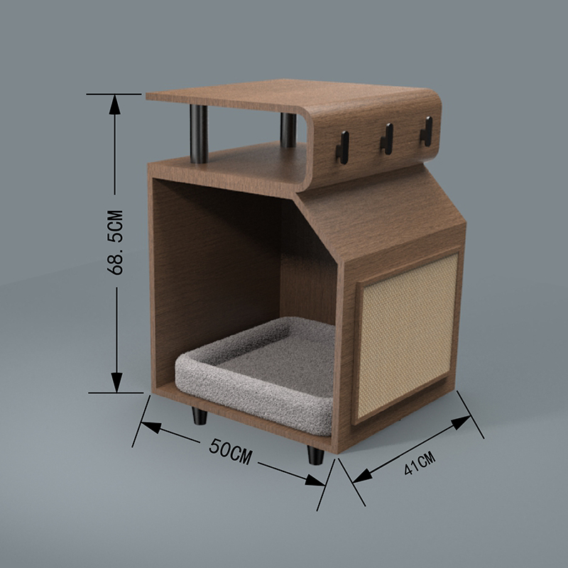 Letti per animali domestici in legno Letti di gatto con bordo di graffi Letti per animali domestici in legno Letti di gatto con bordo di graffi