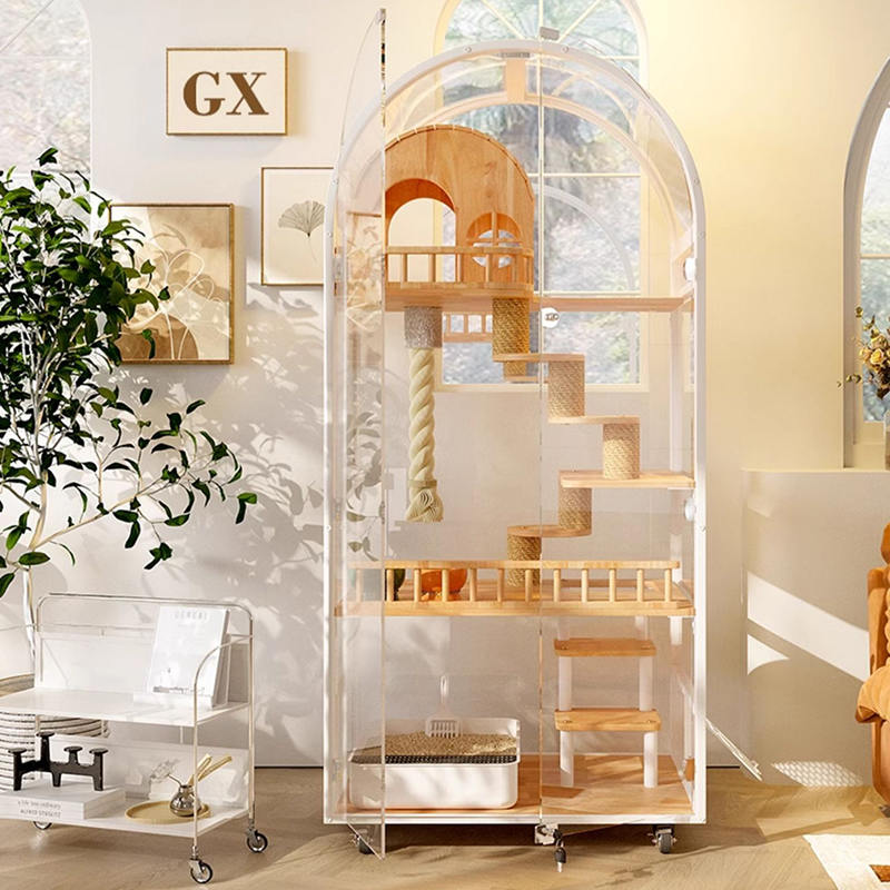 Hotel per gatti in legno interno Hotel Panoramica Villa Solid Cat Gage Armadio Hotel per gatti in legno interno Hotel Panoramica Villa Solid Cat Gage Armadio