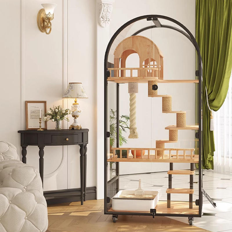 Hotel per gatti in legno interno Hotel Panoramica Villa Solid Cat Gage Armadio Hotel per gatti in legno interno Hotel Panoramica Villa Solid Cat Gage Armadio