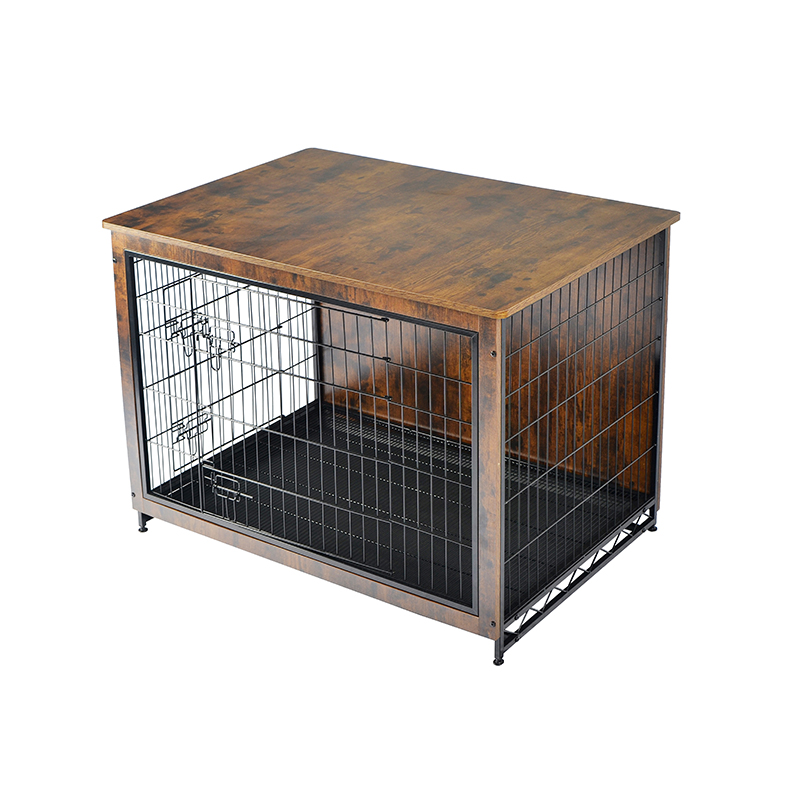 Cage per cani in metallo in stile mobili in legno interno Cage per cani in metallo in stile mobili in legno interno
