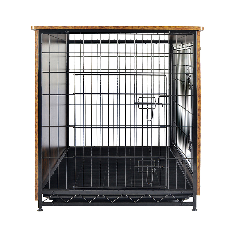 Cage per cani in metallo in stile mobili in legno interno Cage per cani in metallo in stile mobili in legno interno