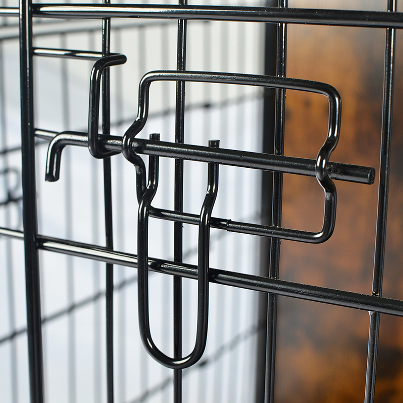 Cage per cani in metallo in stile mobili in legno interno Cage per cani in metallo in stile mobili in legno interno