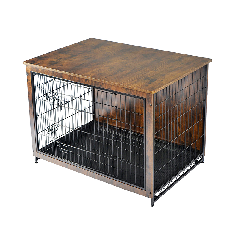 Cage per cani in metallo in stile mobili in legno interno Cage per cani in metallo in stile mobili in legno interno