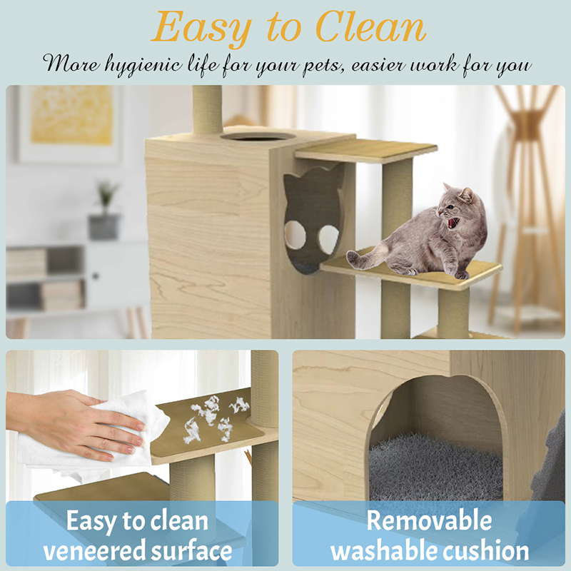 Tela da arrampicata con gatto con cat dell'albero gatto con torre in legno con pali di graffi di sisal Tela da arrampicata con gatto con cat dell'albero gatto con torre in legno con pali di graffi di sisal