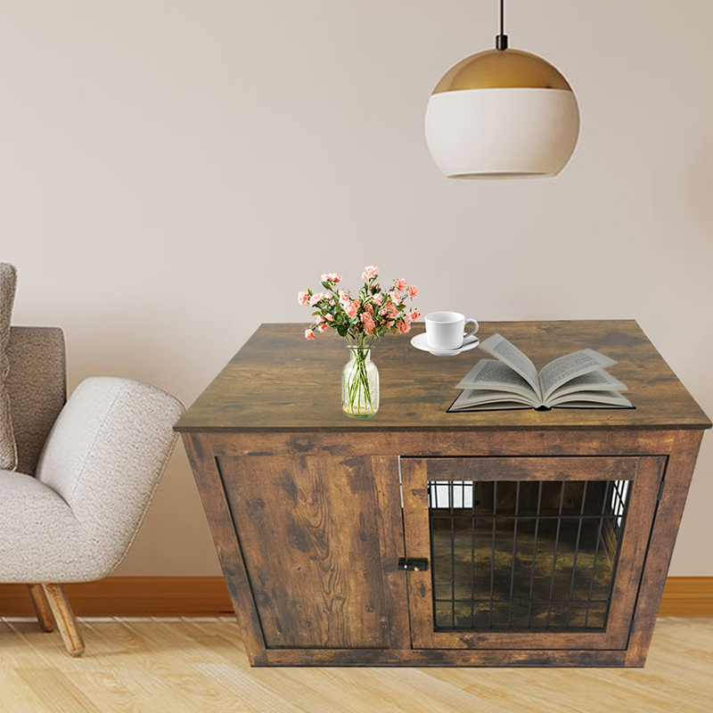 Doppia porta rustica mobili in legno stile gabbia per cani Doppia porta rustica mobili in legno stile gabbia per cani