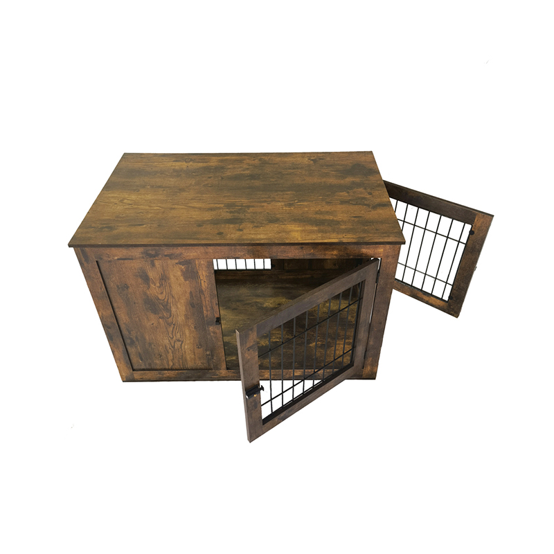 Doppia porta rustica mobili in legno stile gabbia per cani Doppia porta rustica mobili in legno stile gabbia per cani