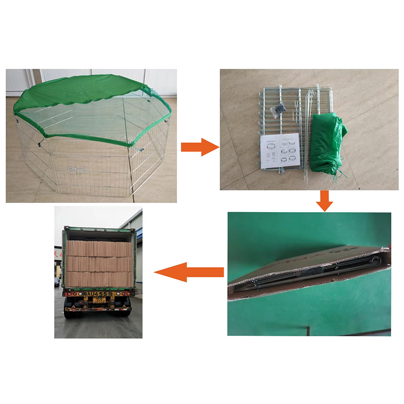 Filo pieghevole a ghiottona di cani da cane esterno con copertina superiore Filo pieghevole a ghiottona di cani da cane esterno con copertina superiore