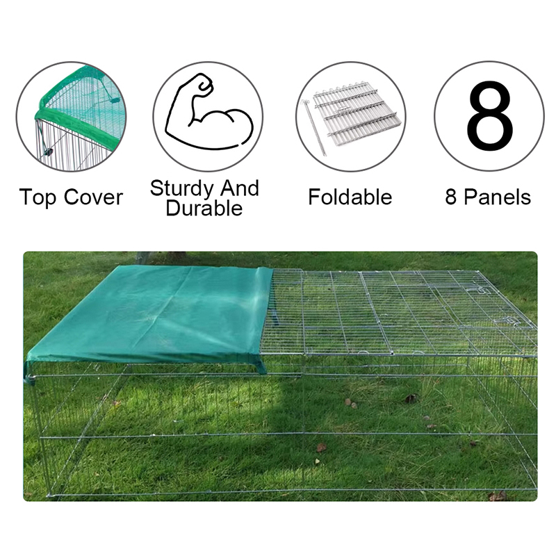 Filo pieghevole a ghiottona di cani da cane esterno con copertina superiore Filo pieghevole a ghiottona di cani da cane esterno con copertina superiore