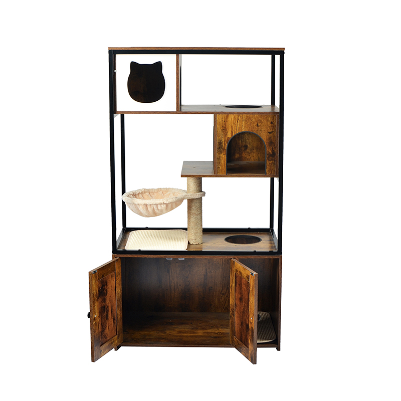 Albero di gatto con gatto da gatto da gatto interno con amaca e cabinetto Albero di gatto con gatto da gatto da gatto interno con amaca e cabinetto