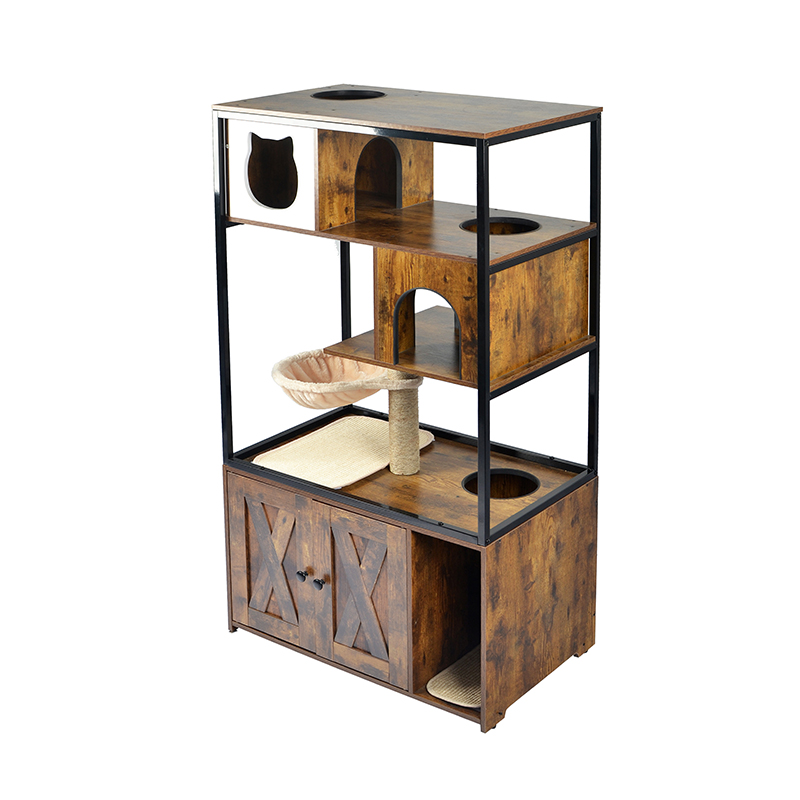 Albero di gatto con gatto da gatto da gatto interno con amaca e cabinetto Albero di gatto con gatto da gatto da gatto interno con amaca e cabinetto