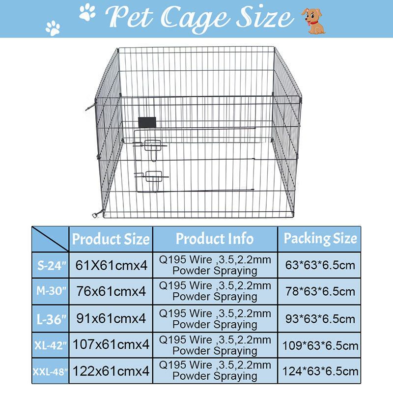 4 pannelli Pianti per cani metallici pieghevoli 4 pannelli Pianti per cani metallici pieghevoli
