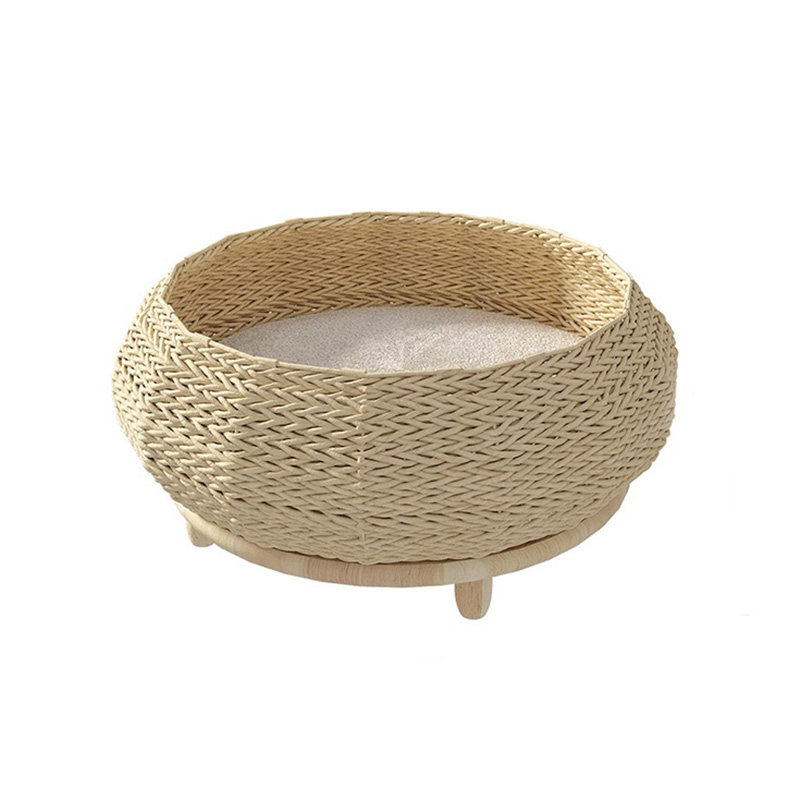 Nest di carta kraft naturale fatti a mano Letto per gatto intrecciato Nest di carta kraft naturale fatti a mano Letto per gatto intrecciato