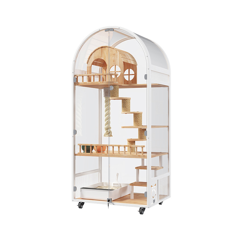 Hotel per gatti in legno interno Hotel Panoramica Villa Solid Cat Gage Armadio